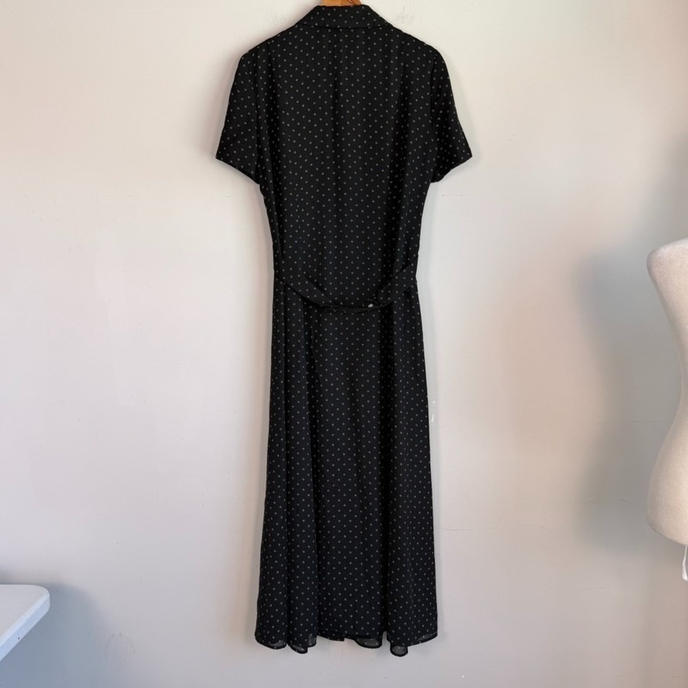 Vtg David Warren NY Button Front Maxi Shirt Dress Sz 12 Geometric Print 90s - Picture 7 of 11